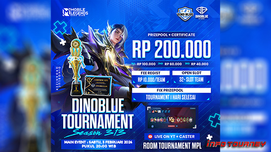 turnamen ml mlbb mole mobile legends februari 2024 dino blue season 313 logo