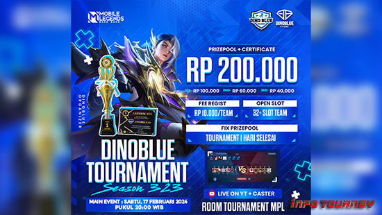 turnamen ml mlbb mole mobile legends februari 2024 dino blue season 323 logo