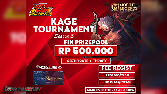 turnamen ml mlbb mole mobile legends juli 2025 kage organizer season 3 logo