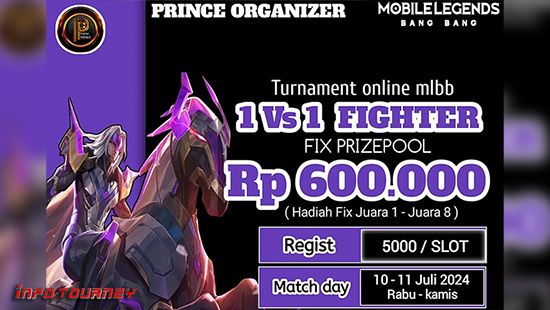 turnamen ml mlbb mole mobile legends juli 2025 prince organizer 1vs1 fighter logo 1
