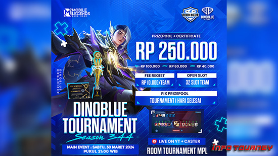 turnamen ml mlbb mole mobile legends maret 2024 dino blue season 344 logo